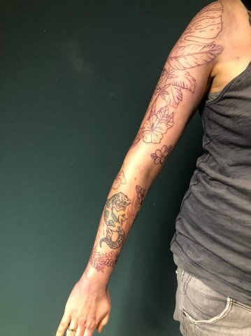 Anerkennungspreis Minerva Födermayr Tattoo Dschungel Sleeve
